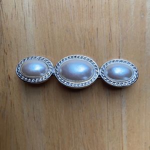 Vintage Silver Brooch with Pearls